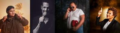 Iam Tongi, Stavros Halkias, Pete Correale, and Wanda Sykes